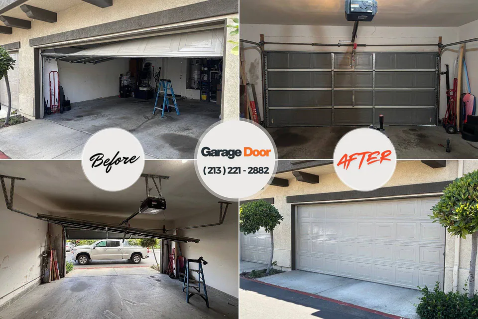 Before and after: garage door repair Chambersburg, PA